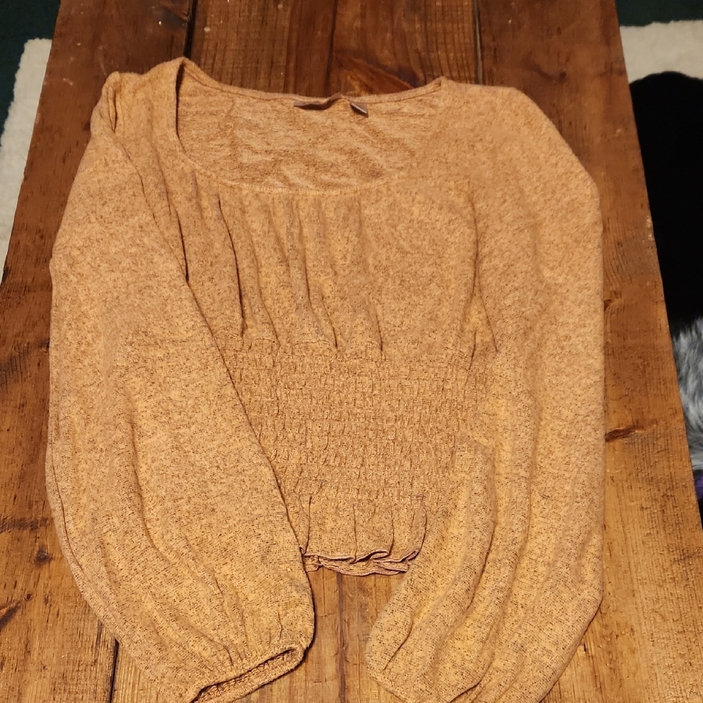 Cozy Tan Scoop Neck Sweater